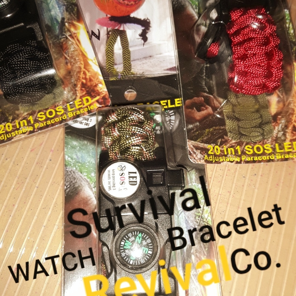 Survival Bracelets w/LED light SOS Compass Tools - Picture 3 of 5